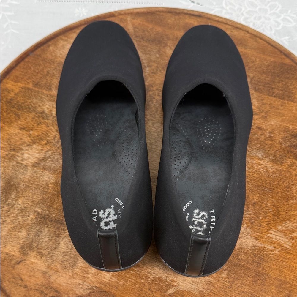 SAS Shoes Wm 9 M Bliss Black Comfort Wedge Slip On Loafer Tripad - Picture 6 of 12
